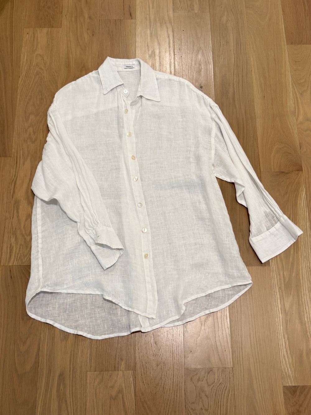Vitamin A White Linen Button-Down Shirt for Women